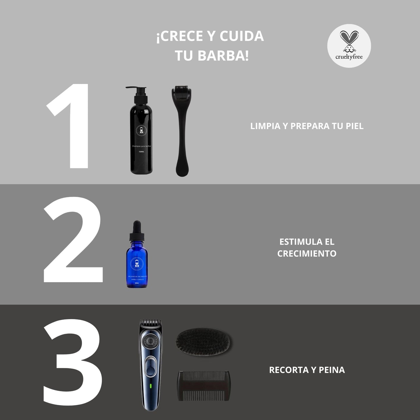 Beard and Moustache Care and Growth Kit 3 Months
