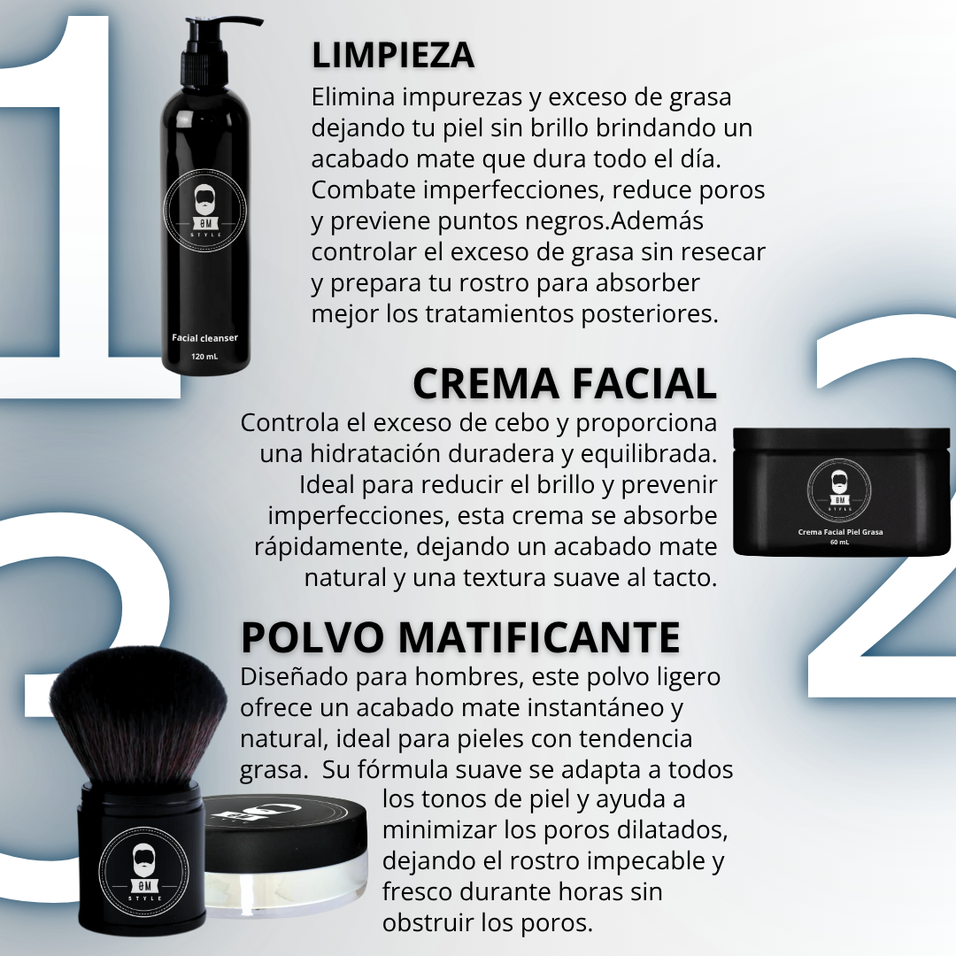 Oily Skin Kit: Matte, Anti-shine, Anti-Acne, Pore and Blackhead Reduction,