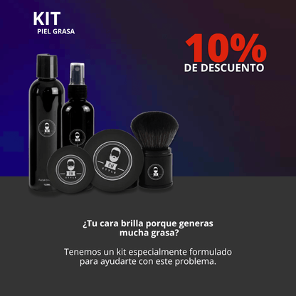 Kit Piel Grasa: Mate, Anti-brillo, Anti-Acné, Reducción Poros y Puntos Negros