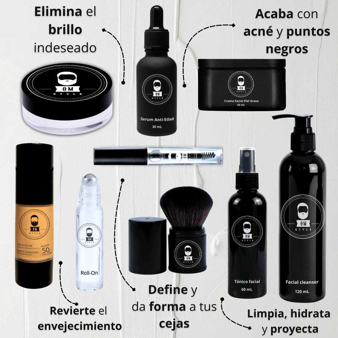 Kit Piel Grasa + Anti Edad + Cejas